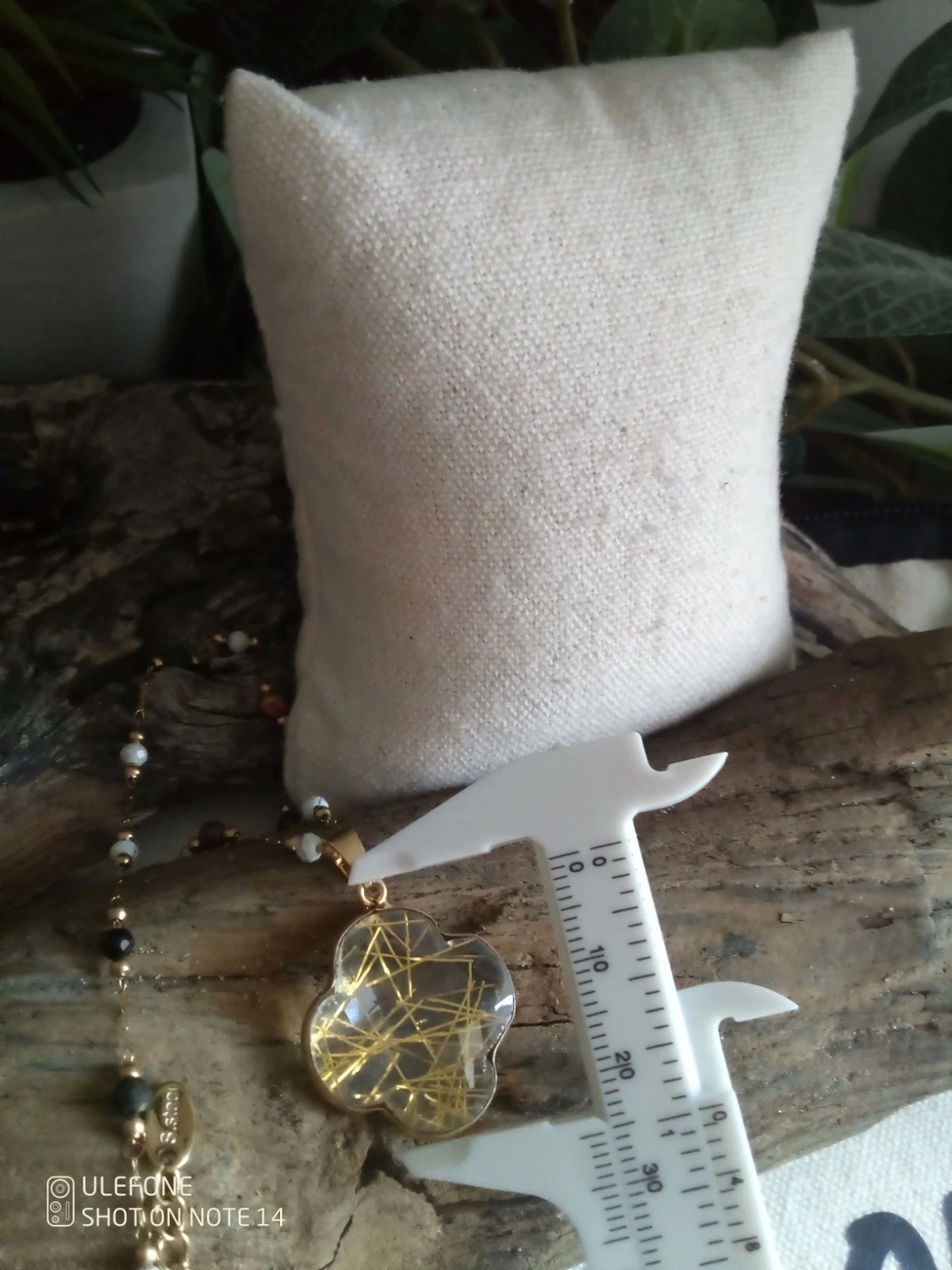 Collier pendentif trèfle en quartz rutile – photo 3